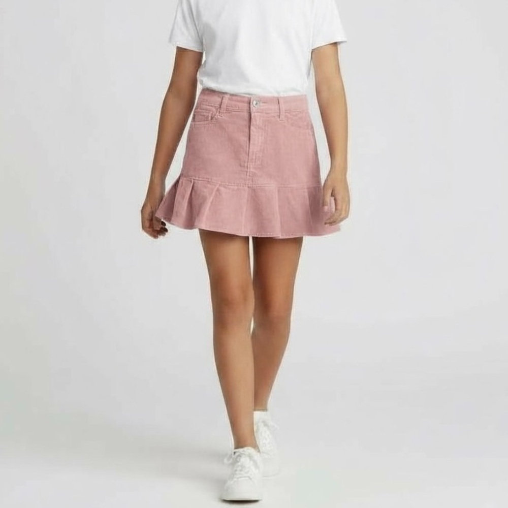 Wallflower Girls Corduroy Pleated Skort Sz 10 Pink